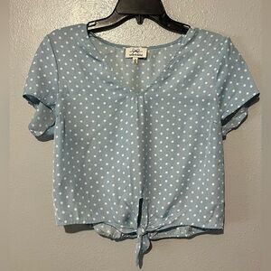 Light blue Polk Dot crop top